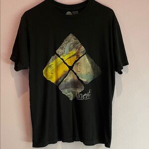 O'Neill Black and Yellow Graphic Tee medium
